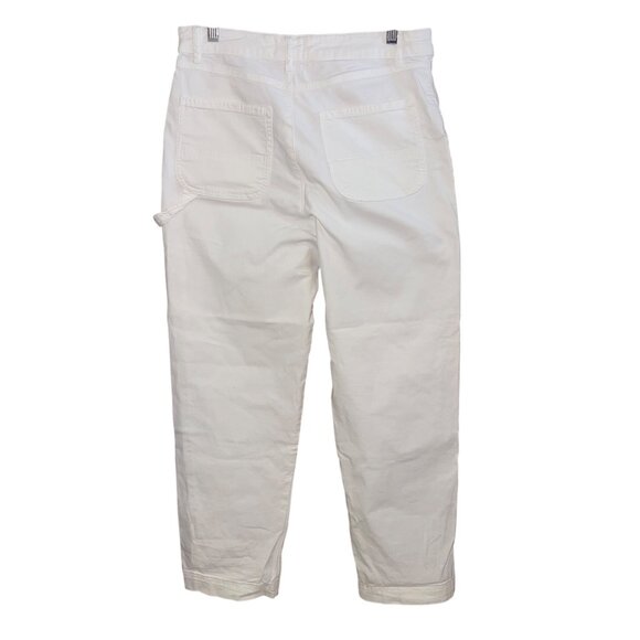 Marine Layer Women Pant Size 8 White Maya Slim Straight Utility Stretch 14934 - Picture 2 of 11